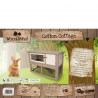 Clapier Coton Cottage en bois taupe à 2 étages Capacité 2 lapins  111x45x78cm