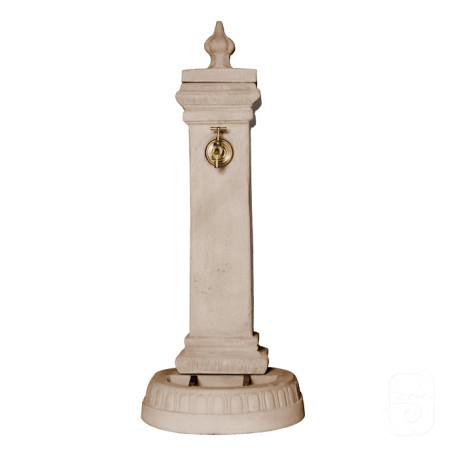 Fontaine de jardin borne Mistral en pierre reconstituée - 45 x 50 x 108 cm – Ton pierre vieilli Fontaine de jardin borne Mistral en pierre reconstituée - 45 x 50 x 108 cm – Ton pierre vieilli