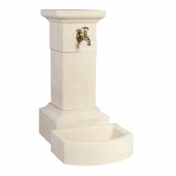 Fontaine de jardin Borne en béton ivoire 50 x 66 x 95 cm  Ton blanc