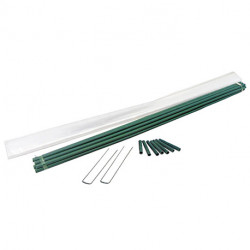 Kit tunnel avec film de forçage 2x5m perforé LDPE 50µ 7 arceaux 2 agrafes liens