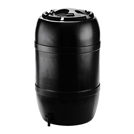 Récupérateur d'eau en forme de tonneau Polyéthylène 120L vert noir H81 x Ø51 cm