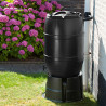 Récupérateur d'eau en forme de tonneau Polyéthylène 120L vert noir H81 x Ø51 cm