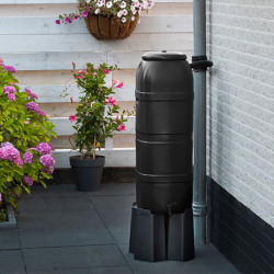Récupérateur d'eau en colonne murale – Polyéthylène – 100 L – 36 x 32 x 96 cm – Vert 