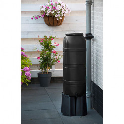 Récupérateur d'eau en colonne murale – Polyéthylène – 100 L – 36 x 32 x 96 cm – Vert 