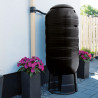 Récupérateur d'eau en tonneau avec pied Polyéthylène 210L vert noir Ø57x128,5cm