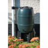 Récupérateur d'eau en tonneau avec pied Polyéthylène 210L vert noir Ø57x128,5cm
