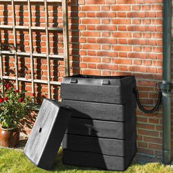 Récupérateur d'eau tonneau robinet Polyéthylène 168L 59x39x89cm Anthracite