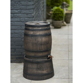 Récupérateur d'eau barrique avec robinet couvercle Polyéthylène 120L Ø50,5x66cm