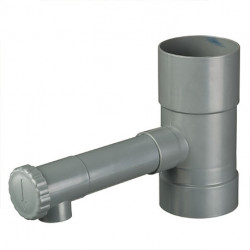 Collecteur à débit réglable filtrant pour descente de gouttière – Plastique - Ø8,5 x 17,5 cm - gris