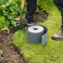 Bordure de jardin en polyéthylène recyclé en rouleau – 3 mm x 10 m x 7,5 cm - Gris
