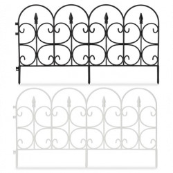 Bordure de jardin en plastique en 6 pièces – 66 x 0,7 x 39 cm - Blanche ou noire