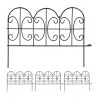 Lot de 4 bordures basses à planter décorative en acier – -39 x 1 x 28,5 cm - Noir
