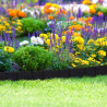 Lot de 10 bordures de jardin à emboîter aspect pierre en polypropylène – Longueur totale 2,5 m - 25 x 2 x 23 cm - noir