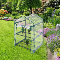 Serre de jardin en PVC et en acier – 2 - 3 ou 4 étagères – 70 x 49,5 cm