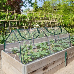 Serre de jardin avec 2 fenêtres PVC et fer – 120 x 60 x 60 cm – Transparent et Vert