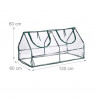 Serre de jardin avec 2 fenêtres PVC et fer – 120 x 60 x 60 cm – Transparent et Vert