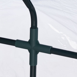 Serre de jardin avec 2 fenêtres PVC et fer – 120 x 60 x 60 cm – Transparent et Vert