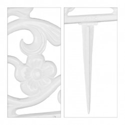 Bordure de jardin en fonte style antique – 36 x 2 x 37 cm – H.22 cm - Noire ou Blanche