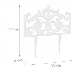 Bordure de jardin en fonte style antique – 36 x 2 x 37 cm – H.22 cm - Noire ou Blanche