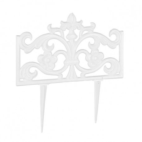 Bordure de jardin en fonte style antique – 36 x 2 x 37 cm – H.22 cm - Noire ou Blanche