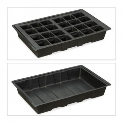 Mini serre de Jardin 24 compartiments en Kit 3 pièces - 45 x 23 x 4,5 cm 