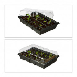 Mini serre de Jardin 24 compartiments en Kit 3 pièces - 45 x 23 x 4,5 cm 