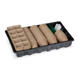 Kit complet de germination graines 131 pièces – Godets Biodégradables - 36,5 x 11 x 23 cm