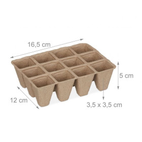 Ensemble de 204 pots carrés biodégradables pour semis – 16,5 x 5 x 12 cm 