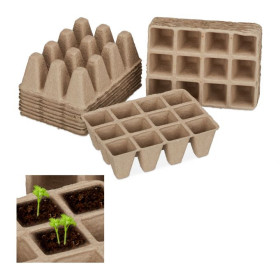 Ensemble de 204 pots carrés biodégradables pour semis – 16,5 x 5 x 12 cm 