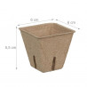 80 pots de culture carrés biodégradables 100% naturels – 6 x 6 x 5,5 cm