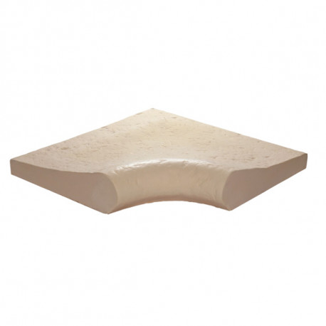 Margelle en pierre reconstituée galbée angle rentrant 32 x 32 x 4 cm ocre Margelle en pierre reconstituée galbée angle rentrant 32 x 32 x 4 cm ocre