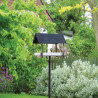 Mangeoire à oiseaux sur pique avec toit – 19,2 x 28,9 x 126 cm - Anthracite et blanc