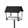 Mangeoire à oiseaux sur pique avec toit – 19,2 x 28,9 x 126 cm - Anthracite et blanc