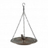 Bain d'oiseaux à suspendre avec chaînes en fonte  23,3 x 23,3x 8 cm - Marron