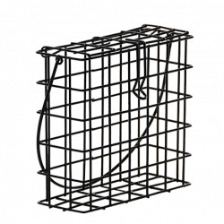 Distributeur de blocs de graisse pour oiseaux en fer - 15,1 x 7 x 13,2 cm - noir