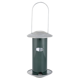 Mangeoire en silo pour graines à oiseaux en zinc et métal – 12,7 x 12,7 x 22,8 cm - Vert