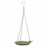 Bain pour oiseaux suspendu avec chaînes en acier vieilli vert - 23,9 x 23,9 x 5,6 cm