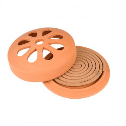 Diffuseur en terre cuite avec 10 spirales de citronnelle – 15,2 x 15,2 x 5,9 cm