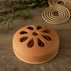 Diffuseur en terre cuite avec 10 spirales de citronnelle – 15,2 x 15,2 x 5,9 cm