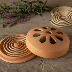 Diffuseur en terre cuite avec 10 spirales de citronnelle – 15,2 x 15,2 x 5,9 cm