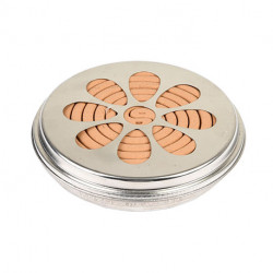 Kit anti-moustiques avec diffuseur en métal chromé et 10 spirales de citronnelle – 14,2 x 14,2 x 2,8 cm – Gris