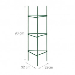 Set de 4 tuteurs en métal pour plantes ornementales et légumes -32 x 32 x 90 cm 