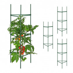 Set de 4 tuteurs en métal pour plantes ornementales et légumes -32 x 32 x 90 cm 