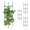 Set de 4 tuteurs en métal pour plantes ornementales et légumes -32 x 32 x 90 cm 