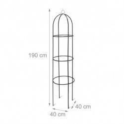 Treillis de jardin décoratif sur pieds pour plantes – 40 x 40 x 190 cm – Fer 