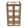 Mini Serre de 3 étages en bois de pin et polycarbonate – 69,5 x 54 x 125,2 cm