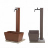 Fontaine de jardin en métal avec bac rectangulaire et socle en béton – 40 x 40 x 91 cm – 3 couleurs