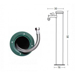 Fontaine de jardin en Inox avec robinet – 16 x 30 x 85 cm