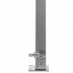 Fontaine de jardin en inox avec double robinets – 12 x 12 x 86 cm