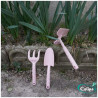 Kit transplantoir et griffe de jardin en polypropylène 32 x 23 x 4 cm – rose pastel